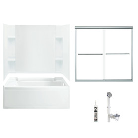 Sterling 7116R-5405SC-0 Accord 60-in x 36-in Vikrell 5-Piece Bath and Shower Kit with Clear Door