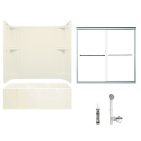 Sterling 7124L-5405SC-96 Accord 60-in x 30-in Vikrell 5-Piece Bath and Shower Kit with Clear Door