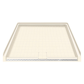 39.5-in x 37.75-in Solid Surface Barrier-Free Right-Hand Shower Base in Cameo