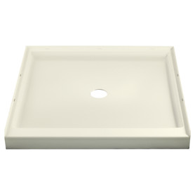 36-in x 34-in Shower Base, Walls and Door Kit, in Biscuit/Nickel with Clear Glass
