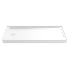 7218L-5475SC-0 60-in x 32-in Shower Base, Walls and Door Kit, in White/Chrome with Clear Glass