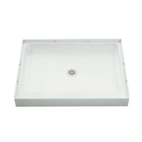 42-in x 34-in Shower Base, Walls and Door Kit, in White/Nickel with Clear Glass