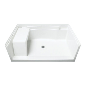 Sterling 7116-5475NC-G-0 Accord 60-in x 36-in Vikrell 5-Piece Shower Kit with Grab Bar and Clear Door