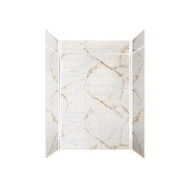 PPWKX60368412-63 Prodigy Plus 60-in x 36-in x 84/12-in Shower Wall Kit, Lustrous Gold (8-in x 16-in Horizontal Tile Pattern with Stone Color)