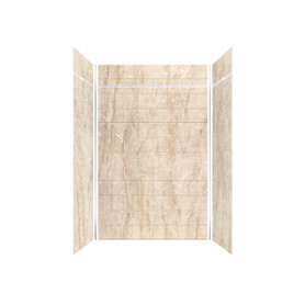 PPWKX60368412-62 Prodigy Plus 60-in x 36-in x 84/12-in Shower Wall Kit, Aztec (8-in x 16-in Horizontal Tile Pattern with Stone Color)