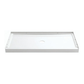 7233-5475NC-0 60-in x 34-in Shower Base, Walls and Door Kit, in White/Nickel with Clear Glass