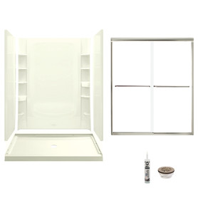 Sterling 7233-5475NC-96 Store+ 60-in x 34-in Vikrell 5-Piece Shower Kit with Clear Door