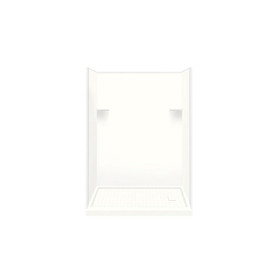 32-in x 60-in x 75-in Solid Surface Right-Hand Alcove Shower Kit in White