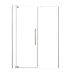 RDPD6676108C-PC Rynolds Duo 66-in x 76-in Pivot Shower Door With 5/16-in Clear Glass And Sabrina Double-Sided Handles, Polished Chrome
