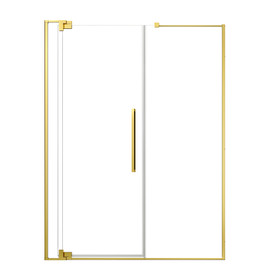 RDPD6076108C-CB Rynolds Duo 60-in x 76-in Pivot Shower Door With 5/16-in Clear Glass And Sabrina Double-Sided Handles, Champagne Bronze