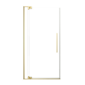 RPD3676108C-CB Rynolds 36-in x 76-in Pivot Shower Door With 5/16-in Clear Glass And Sampson Double-Sided Handles, Champagne Bronze