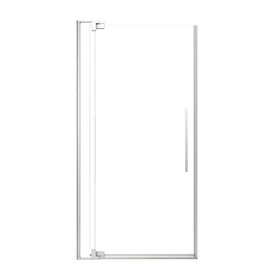 RPD3676108C-BS Rynolds 36-in x 76-in Pivot Shower Door With 5/16-in Clear Glass And Sampson Double-Sided Handles, Brushed Stainless