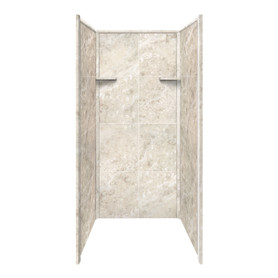 36-in x 36-in x 72-in Solid Surface Shower Wall Surround in Silver Mocha