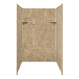 48-in x 36-in x 72-in Solid Surface Shower Wall Surround in Sand Mountain