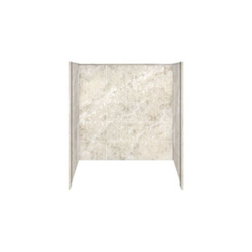 60-in x 32-in x 60-in Solid Surface Tub Wall Surround in Silver Mocha