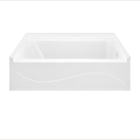 Transolid Ravena 60 x 32 x 17 in. SMC Alcove Bathtub, Right-Hand Drain, White, RTTR6032R-31