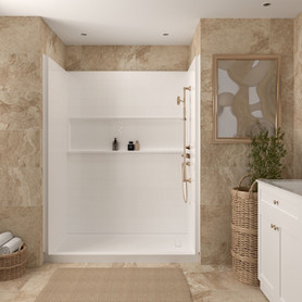 Transolid Ravena 60 x 30 in. SMC Alcove Shower Base, Right-Hand Drain, White, FRN6030R-31