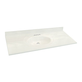 Samson 61-in x 22-in Cultured Marble Single Bowl Vanity Top, White on White (3-Pack)