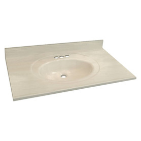 Samson 37-in x 22-in Cultured Marble Single Bowl Vanity Top, White on Bone (3-Pack)