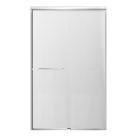 Stratford 48-in x 78-in Bypass Shower Door With 5/16-in Full Frost Glass And Round Tube Handles, Polished Chrome