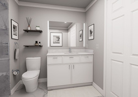 48-in x 21-in x 35-in Ready to Assemble Slim Shaker Vanity Combo Base Cabinet, White, VSD48-RTA-FR02-WH
