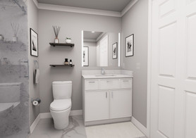 36-in x 21-in x 35-in Ready to Assemble Slim Shaker Vanity Combo Base Cabinet, White, VSD36-RTA-FR02-WH