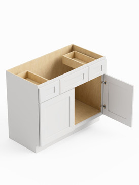 36-in x 21-in x 35-in Ready To Assemble Shaker Vanity Combo Base Cabinet, White, VSD36-RTA-FR01-WH