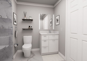 30-in x 21-in x 35-in Ready to Assemble Slim Shaker Vanity Combo Base Cabinet With Three Drawers on Left, White, V3021DL-RTA-FR02-WH