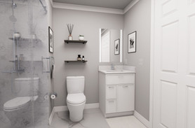 24-in x 21-in x 35-in Ready to Assemble Slim Shaker Vanity Combo Base Cabinet With Two Drawers on Left, White, V2421DL-2D-RTA-FR02-WH
