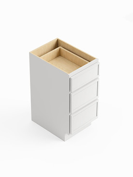 12-in x 21-in x 35-in Ready to Assemble Slim Shaker Vanity Three Drawer Base Cabinet, White, 3VDB12-RTA-FR02-WH