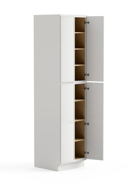 30-in x 24-in x 96-in Ready To Assemble Slim Shaker Four Door Tall Utility Cabinet, White