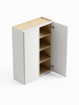 36-in x 12-in x 42-in Ready To Assemble Slim Shaker Double Door Wall Cabinet, White