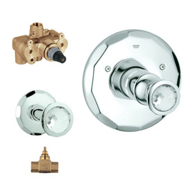 Tub and Shower Valve Kit in Chrome/Swarovski Crystal