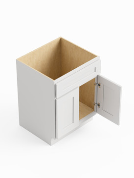 27-in x 24-in x 35-in Ready To Assemble Shaker Double Door Single Drawer Front Sink Base Cabinet, White