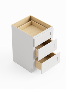 24-in x 24-in x 35-in Ready To Assemble Shaker Three Drawer Base Cabinet, White