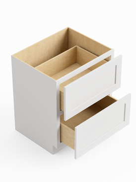 36-in x 24-in x 35-in Ready To Assemble Shaker Two Drawer Base Cabinet, White