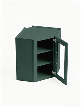 24 in. x 36 in. Ready to Assemble Easy Reach Wall Cabinet with Remington Frame Clear Glass Door, Green
