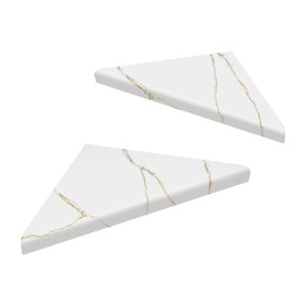 9-in x 9-in x 1-in Solid Surface Corner Shelf With Brackets (Set of 2), Gilded Stream