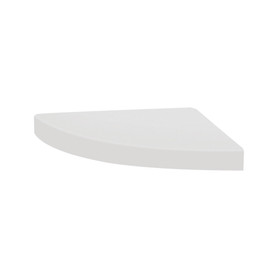 15-in x 15-in x 3-in Solid Surface Curved Corner Shower Seat, Pure White