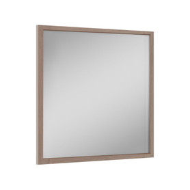 36-in x 34-in Slim Shaker Framed Vanity Mirror, Tan Wood
