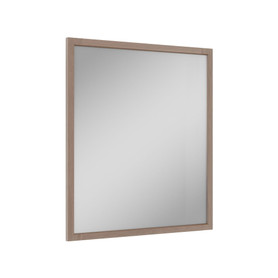 30-in x 34-in Slim Shaker Framed Vanity Mirror, Tan Wood