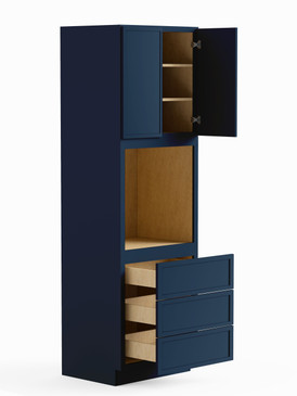 33-in x 24-in x 96-in Ready To Assemble Slim Shaker Tall Oven Cabinet, Navy Blue