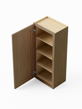 21-in x 12-in x 42-in Ready To Assemble Shaker Single Door Wall Cabinet, Tan Wood