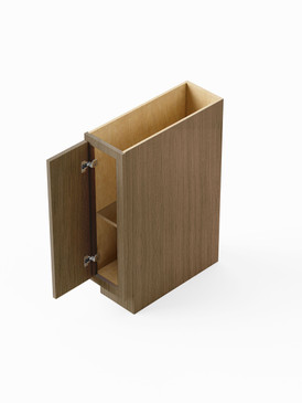 9-in x 24-in x 35-in Ready To Assemble Slim Shaker Tray Base Cabinet, Tan Wood