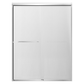 Stratford 60-in x 78-in Bypass Shower Door With 5/16-in Full Frost Glass And Round Tube Handles, Polished Chrome