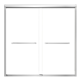 Stratford 60-in x 60-in Bypass Shower Door With 5/16-in Clear Glass And Round Tube Handles, Polished Chrome