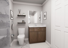 36-in x 21-in x 35-in Ready to Assemble Slim Shaker Vanity Combo Base Cabinet, Tan Wood, VSD36-RTA-FR02-TW