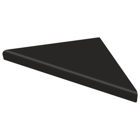 9-in x 9-in x 1-in Solid Surface Corner Shelf/Footrest With Stainless Steel Dowel Pins, Black