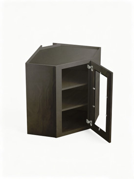 24 in. x 36 in. Ready to Assemble Easy Reach Wall Cabinet with Remington Frame Clear Glass Door, Smokey Grey