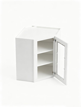 24 in. x 30 in. Ready to Assemble Easy Reach Wall Cabinet with Remington Frame Clear Glass Door, White